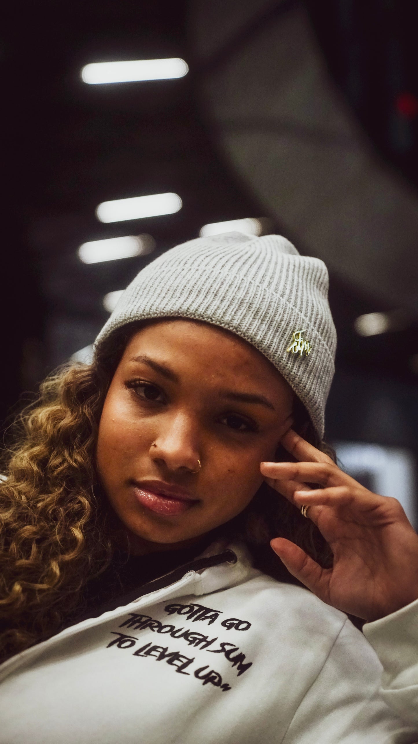 FM LUXE BEANIE (GRAY & GOLD)